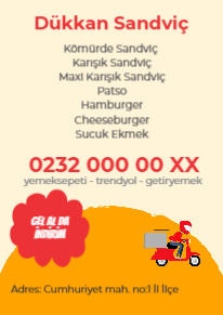 Sandviç - Hamburger El İlanı Şablonu