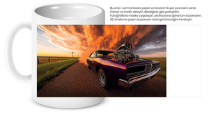 Vintage Muscle Car Kupa Bardak