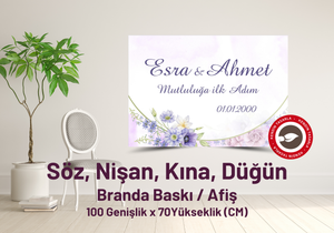 Söz, Nişan, Kına Gecesi, Düğün Kişiselleştirilebilir Branda Afiş Arka Fon