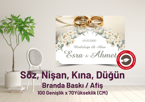 Söz, Nişan, Kına Gecesi, Düğün Kişiselleştirilebilir Branda Afiş Arka Fon