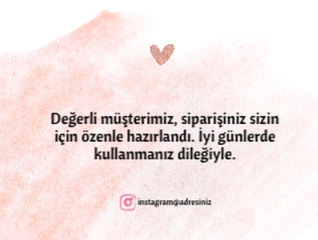 Pembe Fırça İzli Teşekkür Kartı