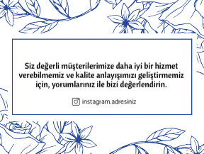 Çiçek Desenli Zarif Teşekkür Kartı