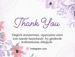 Çiçekli Modern Teşekkür Kartı