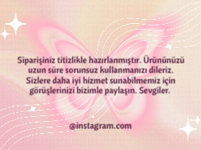 Kelebek Desenli Teşekkür Kartı