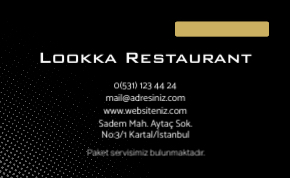 Restorant Kartvizit Lüx