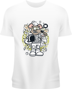 Astronot Farecik Karikatör T-Shirt Tasarımı