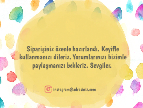 Renkli Teşekkür Kartı