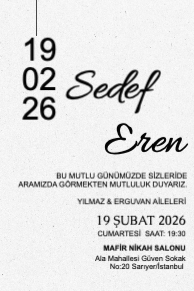 Sade Modern Davetiye