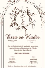 Modern Çiçekli Davetiye 0001