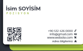 Siyah, beyaz ve canlı yeşil detaylarla modern ve profesyonel kurumsal kartvizit şablonu.