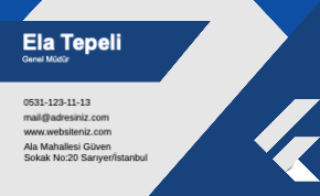 Mavi kurumsal Resmi Kartvizit 0074