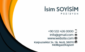 Enerjik turuncu, şık siyah ve beyazın modern dalgalarla buluştuğu kurumsal kartvizit tasarımı