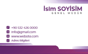 Canlı mor geçişler ve modern grafiklerle enerjik bir izlenim bırakan yenilikçi kartvizit şablonu