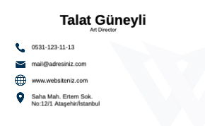 Mavi kurumsal Resmi Kartvizit 0077