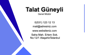 Mavi kurumsal Resmi Kartvizit 0078