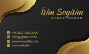 Zarafetin ve prestijin simgesi siyah ve altın detaylı lüks kurumsal kartvizit şablonu"