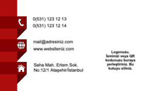 kırmızı Kurumsal Çift Yönlü Kartvizit 0035