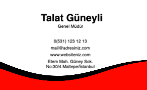 Kırmızı Kurumsal Çift Yönlü Kartvizit 0037