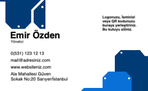 Mavi kurumsal Resmi Kartvizit 0083