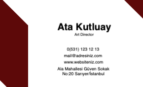 Kırmızı Kurumsal Çift Yönlü Kartvizit 0038