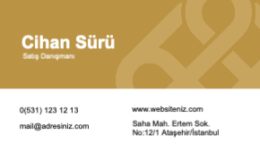 Sarı Resmi Kartvizit 0009