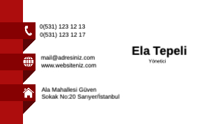 Kırmızı Kurumsal Çift Yönlü Kartvizit 0039