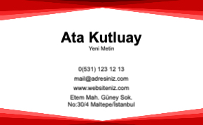 Kırmızı Kurumsal Çift Yönlü Kartvizit 0040