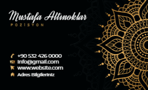 Altın Süslemeli Kartvizit Şablonu