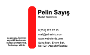 Kırmızı Kurumsal Çift Yönlü Kartvizit 0041