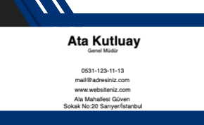 mavi kurumsal Resmi Kartvizit 0085