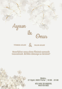 Soft çiçeklerle özel bir davet.