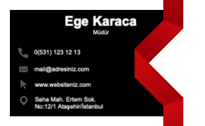 Kırmızı Kurumsal Çift Yönlü Kartvizit 0043