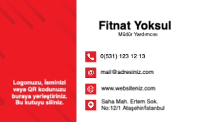 kırmızı Kurumsal Çift Yönlü Kartvizit 0045