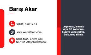 kırmızı Kurumsal Çift Yönlü Kartvizit 0046