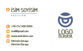 Temel Kartvizit Şablonu  Opsiyonlu