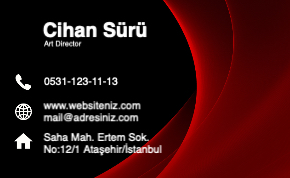 kırmızı Kurumsal Çift Yönlü Kartvizit 0048