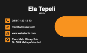 Siyah Sarı Çift Yönlü Kartvizit 0001