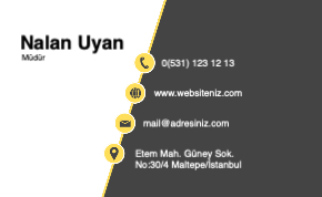 Sarı Gri Modern Kartvizit 0001