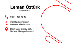 Kırmızı Kurumsal Çift Yönlü Kartvizit 0049