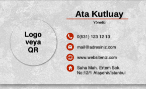 Gri Modern Kartvizit 0001