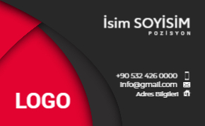 Dinamik kırmızı ve profesyonel siyahın buluştuğu, modern hatlara sahip kurumsal kartvizit tasarımı