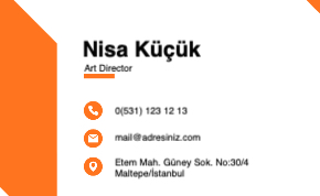 Turuncu Resmi Çift Yönlü Kartvizit 0010