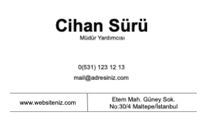 Siyah Beyaz Çift Yönlü Kartvizit 0007