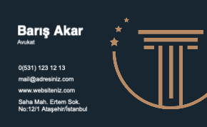 avukat Hukuk Bürosu Kurumsal Kartvizit 0016