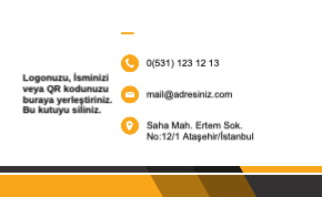 turuncu Resmi Çift Yönlü Kartvizit 0011