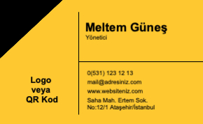 Sarı Resmi Kartvizit 0010