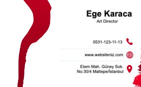 Kırmızı Kurumsal Çift Yönlü Kartvizit 0051