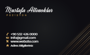 Lüks ve profesyonelliği bir arada sunan siyah altın çizgili kurumsal kartvizit şablonu