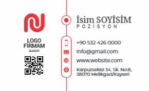 Basit Sade Pratik Kurumsal Kartvizit Tasarımı.
