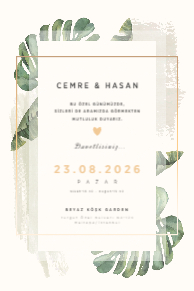 sade & minimal davetiye |2